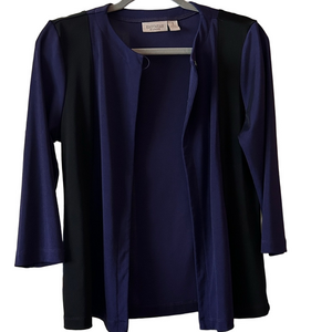 Chicos easy wear Purple and Black jeweled neck Cardigan size 1